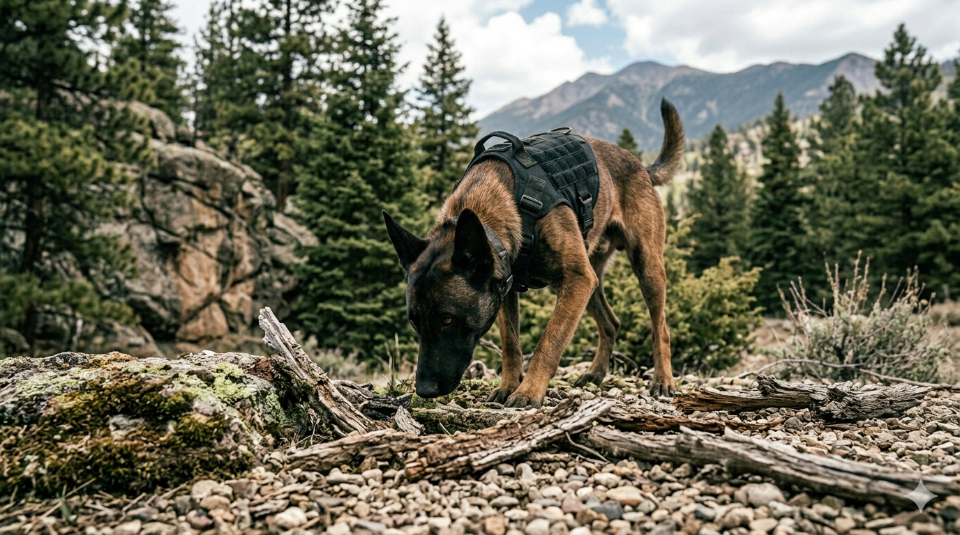 Dog in specialized training